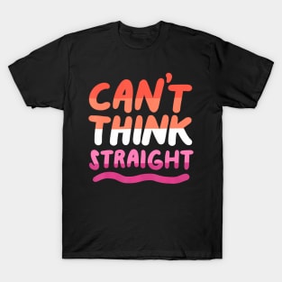 Straight Lesbian Orange Pink LGBTQ Pride Flag T-Shirt